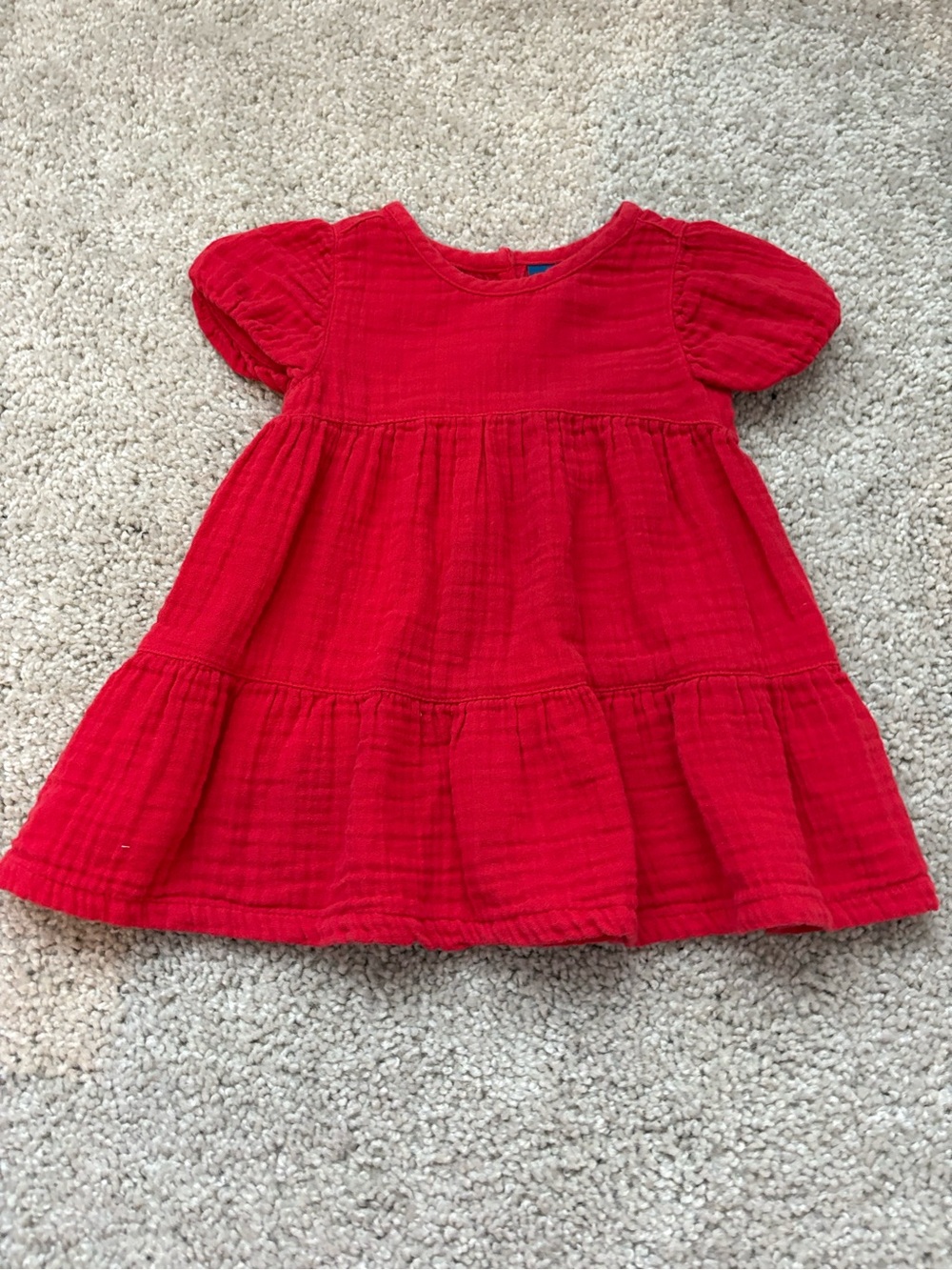 Old Navy Red Tiered Puff-Sleeve Dress